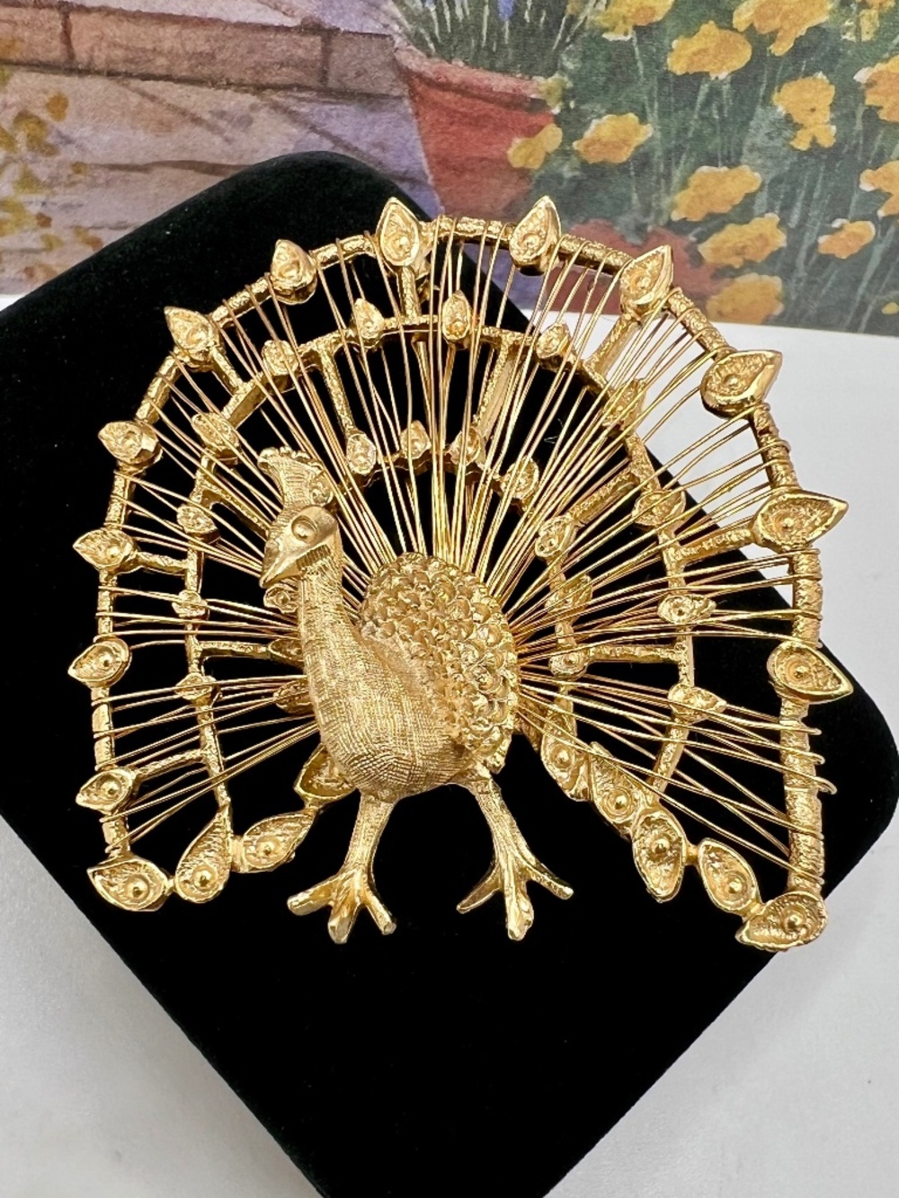 Monet Peacock Spinneret Brooch